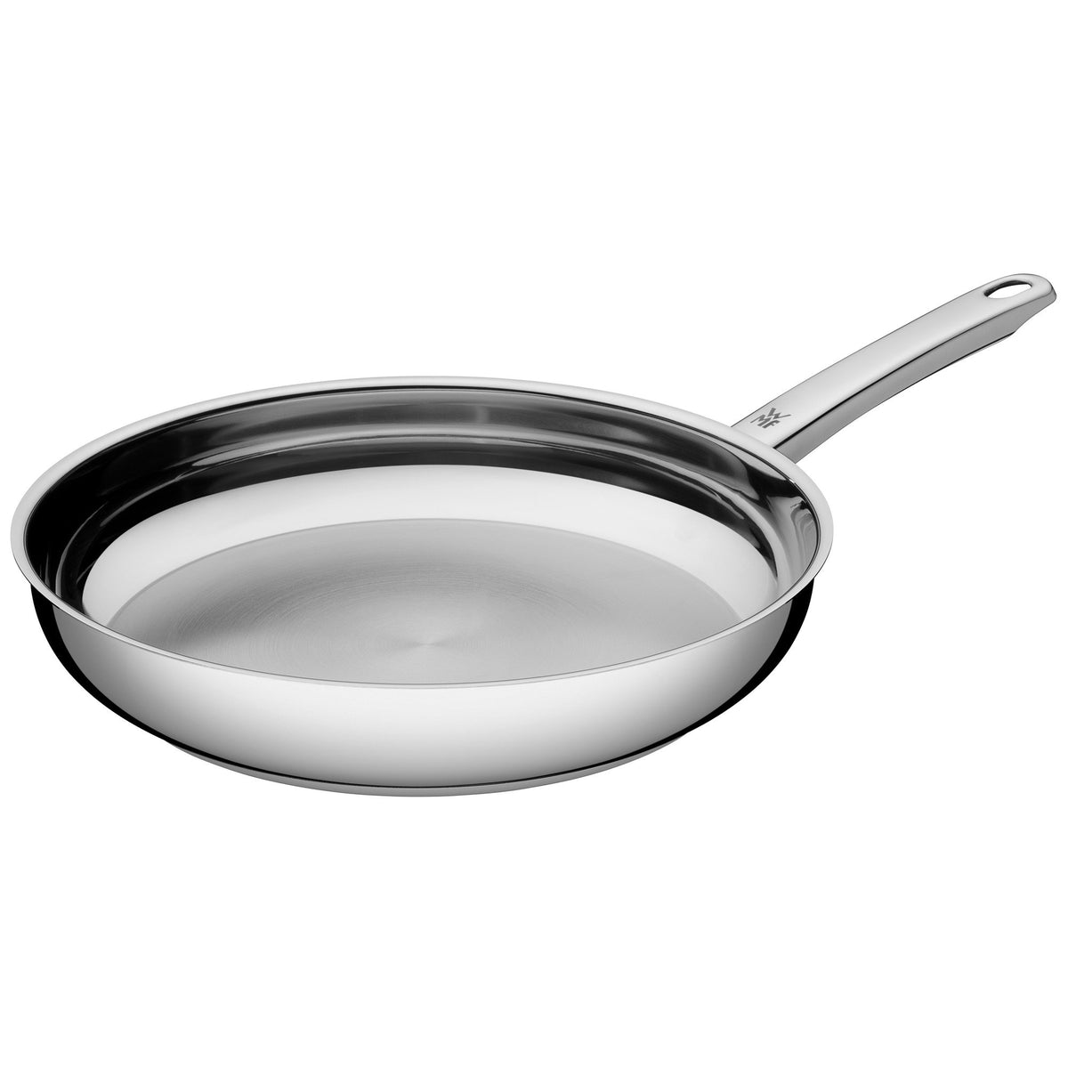 WMF Profi Bratpfanne 28 cm, Edelstahlpfanne unbeschichtet, Cromargan Edelstahl Pfanne Induktion, für alle Herdarten geeignet, backofenfest, spülmaschinengeeignet