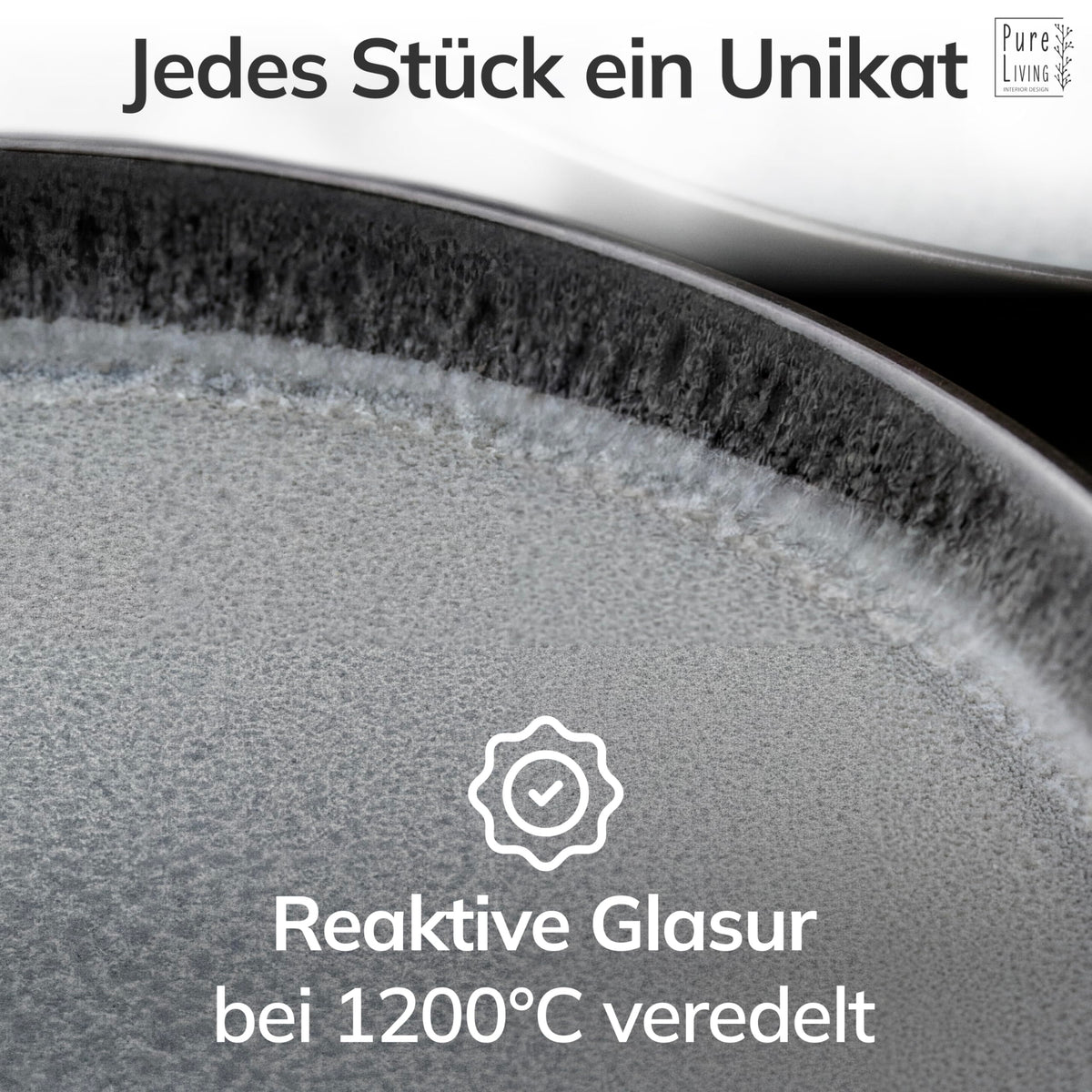 Steingut Geschirrset 6 Personen Ibiza 24 tlg. TESTSIEGER, Traumhaftes Mediterranes Steingut Geschirr Set, Schüssel- und Teller Set, Tafelservice 6 Personen, Geschirrsets Pure Living in Grau