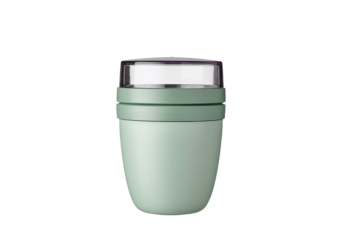 Mepal Müslibecher to go, praktischer Joghurtbecher to go - Unterteilung für Joghurt & Müsli - Geeignet für Gefrierschrank, Mikrowelle & Spülmaschine - 500 ml + 200 ml - Nordic Sage